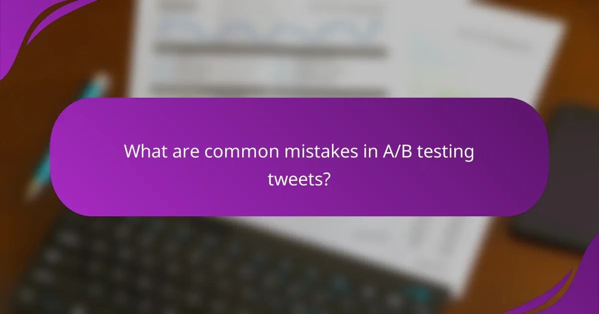 What are common mistakes in A/B testing tweets?