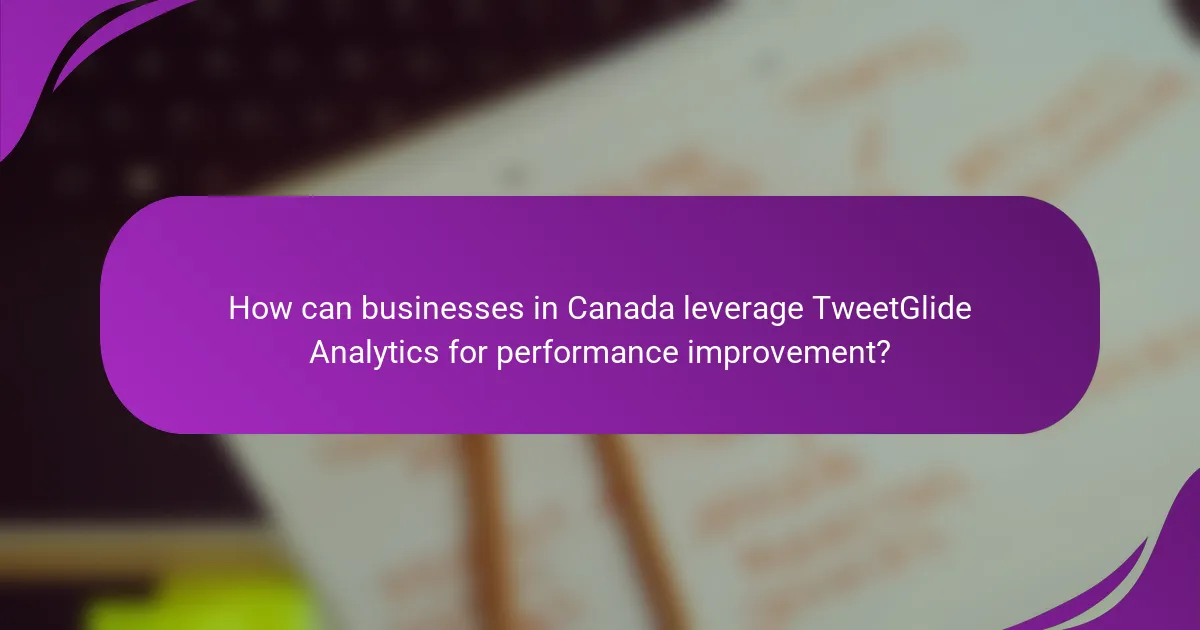 How can businesses in Canada leverage TweetGlide Analytics for performance improvement?