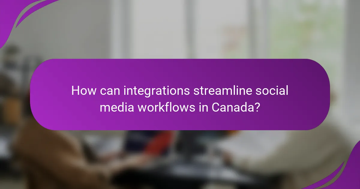 How can integrations streamline social media workflows in Canada?