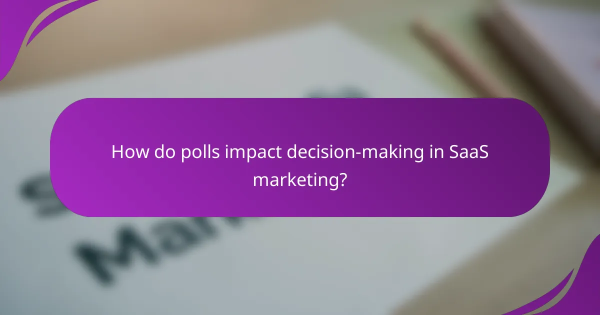How do polls impact decision-making in SaaS marketing?