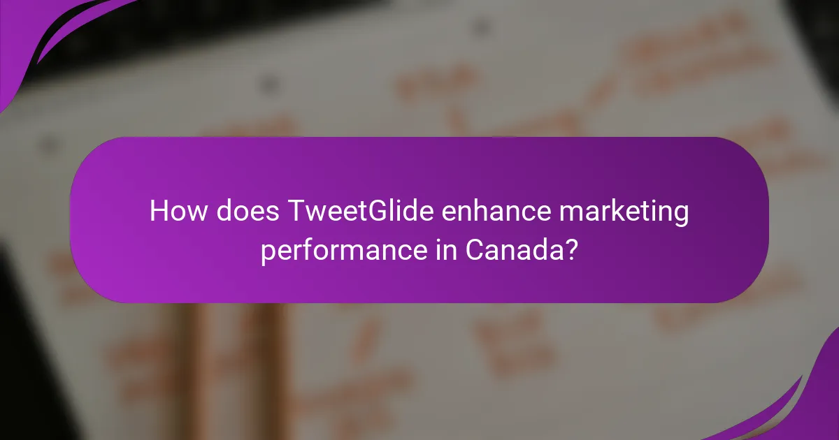 How does TweetGlide enhance marketing performance in Canada?