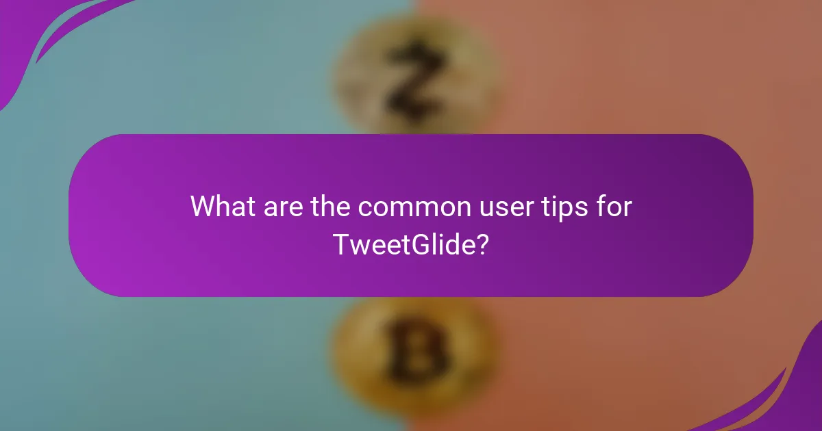 What are the common user tips for TweetGlide?