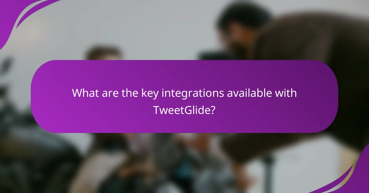 What are the key integrations available with TweetGlide?