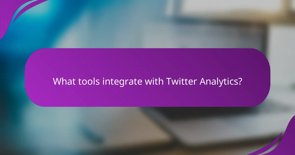 What tools integrate with Twitter Analytics?