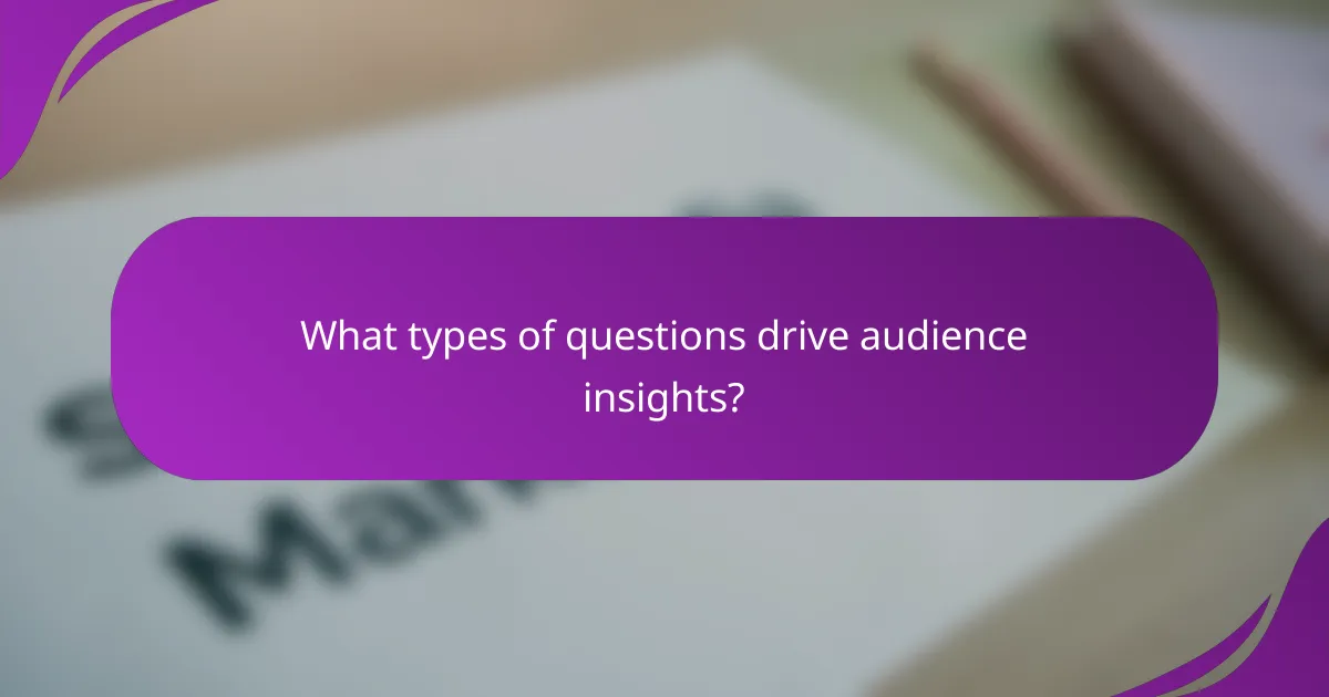 What types of questions drive audience insights?